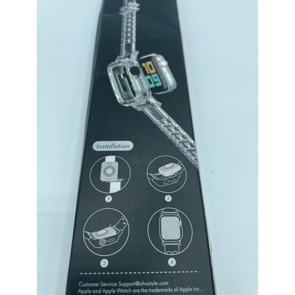 AHASTYLE Compatible with Apple Watch Clear Band Crystal Band with Rugged Bumper - Picture 5 of 7